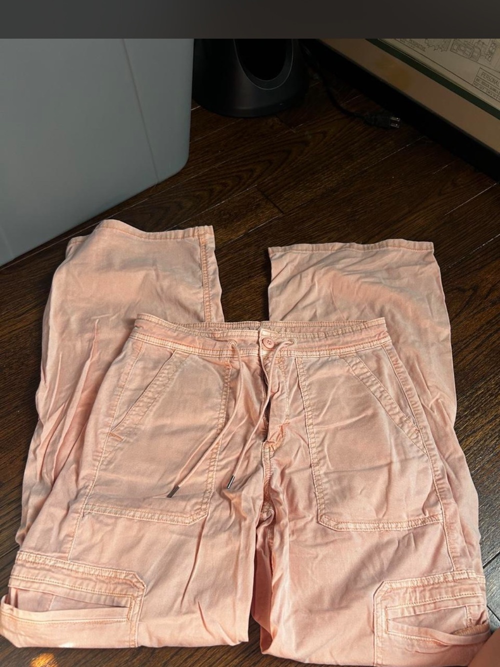 American Eagle Outfitters Peach Cargo Wide-Leg Pants